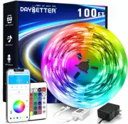 DAYBETTER LED Strip Lights 100ft RGB for 100FT, Multicolor