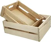 2Pcs Wooden Crate Rustic Decorative Storage Organizer Capacity Desktop Crate for Home Office Smooth Finish Stackable Design
