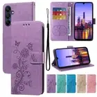 For Samsung Galaxy A16 A15 A14 A53 A54 A35 Embossed Flip Case Wallet with Strap