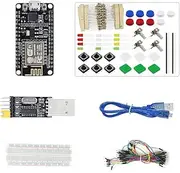 domoi ESP8266 CP2102 Nodecu Lua V3 ESP-12E ESP-12E MCU Development Board +Component Package+USB to Serial Port Module+65 Jumper+Bread Board