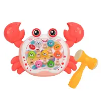在飛比找momo購物網優惠-【888ezgo】聲光幼兒早教螃蟹造型打地鼠機（打地鼠+學習