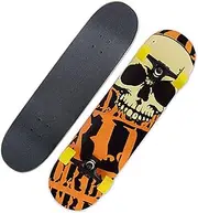 Sports Skateboards, (Skeleton King Pattern) Four-Wheeled 31-inch 7-Layer A Maple Professional Double Tilt Skateboard Suitable for Young Adults