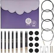 KnitPro J'Adore Cubics Circular Interchangeable Knitting Needles Regular Length Deluxe Set 26-19301 Purple