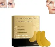 Under Eye Patches (30 Pairs), 24K Gold Under Eye Mask, Under Eye Patches For Dark Circles Collagen Under Eye Masks Hydrating Under Eye Gel For Eye Bags For All Skin Types (1pcs)
