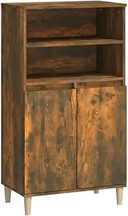 vidaXL Highboard Living Room Bedroom Office Organiser Buffet Storage Console Side Cabinet Sideboard Cupboard Smoked Oak Engineered Wood