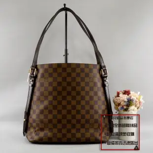 優買二手精品名牌店 LV N41108 咖啡 棋盤 格紋 Neverfull 肩背包 購物包 TOTE Cabas 全新