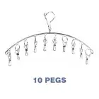 10Pegs Stainless Steel Laundry Sock Underwear Clothes Airer Dryer Rack Hanger AU