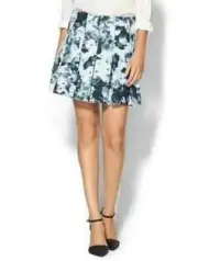 $242 Parker Blue Slate Floral Haze Pleated A-Line Mini Skirt NWT! 8