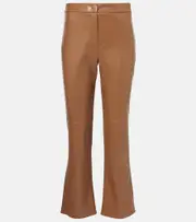 ['S Max Mara] 'S Max Mara Sublime faux leather flared pants UK 14 beige