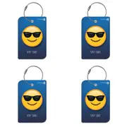 4PK Retreev Emoji Sunglass Travel Bag Smart Tag Luggage Suitcase Name Card w/ QR