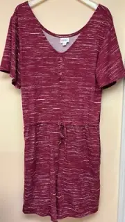 Lularoe Simply Comfortable Xanthe Dark Red Split Skirt Dress L New w/Tags