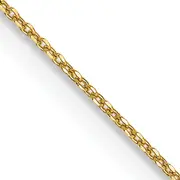 14K Yellow Gold 20 Inch .6mm Diamond-Cut Round Open Link Cable With Spring Ring Clasp Chain