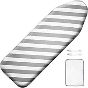 SheeChung Over The Door Ironing Board Cover 14x42 Inch,Thick Iron Covers with Fastener Straps & Pull Bungee Cord,Durable 4 Layers Scorch & Stain Resistant Padded Door Ironing Board Cover