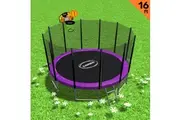 Blizzard 16ft Trampoline with Basketball Purple