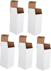 HOMSFOU 5pcs Heavy Duty Corrugated Shipping Boxes White Corrugated Mailing Boxes for Packaging Transporting Mailing Design Reliable Protection Adaptable