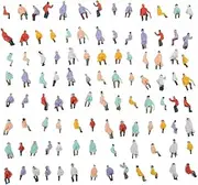 SMZhomeone 100 Pcs Model People Miniature People Architectural Model HO Scale 1:87 Painted Figures Model All Seated People Sitting Figures Passengers Model Train Layout Passenger