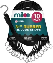 Rubber Bungee Cords with Hooks - Heavy Duty Tarp and Cargo Straps - Made in USA