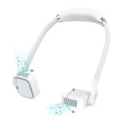 Nevenka 4000mAh Portable Bladeless Neck Fan 360 Adjustment Wearable Air Conditioner-White