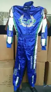 GP RACING EMBROIDERED SATIN GO KART RACE SUIT CIK/FIA LEVEL 2 APPROVED