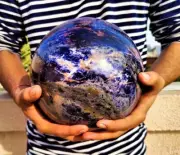 Large Blue Sodalite Crystal Sphere Ball Handmade Crystal Home Office Decorative
