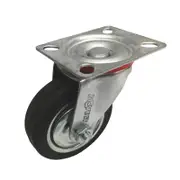 Move It 75mm 50kg Black Rubber Swivel Plate Castor