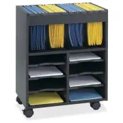 Safco Go Cart Mobile Cart - 6 Shelf - 4 Caster - Wood, Plastic - 14.5" X 21.5" X
