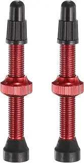 uxcell 2pcs Tubeless Valve Stems 44mm Aluminum Alloy Tubeless Valve Super Light No Leak Durable Valve Stem Caps Multiple Color & Size Fit Most Bicycle Tubeless Rims Pair, Red