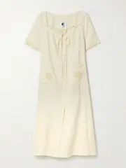 [SLEEPER] SLEEPER - Sofia Broderie Anglaise-trimmed Linen Midi Dress - White - x large x large White