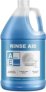 Active Element's Rinse Aid (1-Gallon) | Commercial Grade | Enhances Drying | Spot-Free Even Shine
