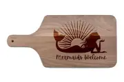 Creative Products Mermaids Welcome 17 x 8 Walnut Paddle Cutting Board