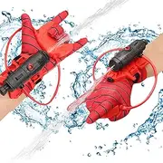 [2 Sets] Spider Web Shooters Toy Water Gun Wrist Launcher with Glove, Hero Wrist Water Blaster Sprayer Set,Water Pistol,Cosplay Spider Shooters Game, Christmas Halloween Kids,Adult,Man Gift