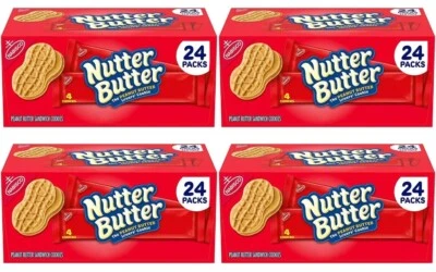 4 PACK - Nutter Butter Peanut Butter Sandwich Cookies, 1.9OZ (24 pk.)