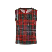 [Comme Des Garcons] Comme Des Garcons-Multicolor Tartan Pleated Top-Donna S STAND