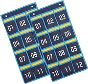 KICHOUSE 2 Pcs Wall Mounted Phone Organizer for Classroom Multiple Pocket Fabric Storage Bag for Cell Phones Tidy and Stylish for Students Space Saving Design