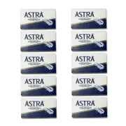 50 x Blades Astra Superior Stainless Double Edge Shaving Razor - Blue Package