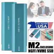 M.2 NGFF NVMe SATA SSD to USB 3.2 External Case Hard Drive Enclosure Converter ，