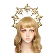 Halos Crowns Headpiece Moon Gothic Hair Accessories Gold