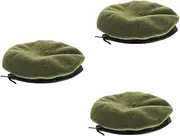 [DEARMAMY] Retro Ladies Beret Black Cap Peaked Cap Brown Hat Hunting Hat French Beret Green Beanie Classic Wool Berets Mens Beret Hats German Hat Women Painter Hat Woolcap Olive Green Woolen