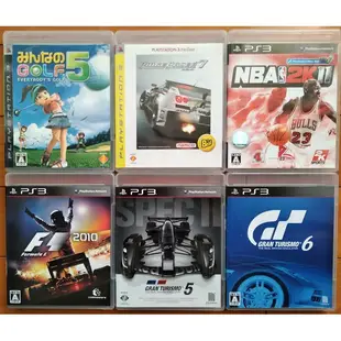 PS3遊戲片 全民高爾夫5/實感賽車7/NBA 2K11/F1 2010/跑車浪漫旅 5 Spec 2/6/GT6