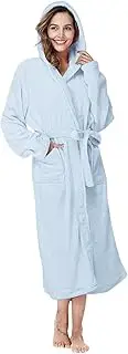 [Generic] Female Robes Short Plush Soft Plush Long Flannel Sleepwear Hooded Bathrobe Plush Long Warm Robe With Belt Ladies Sleepwear Winter