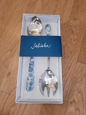 JULISKA Field of Flowers 2-Piece Salad Serving Spoon Set, Servers, Chambray