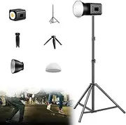 Portable Outdoor Charging Fill Light, 60W Handheld Mobile Shooting Light, 2.1M Floor Stand+COB Light Beads+3000K-6500K+RA ≥95+13500mAh Battery+6 Kinds of Ambient Light, for Photography,Black