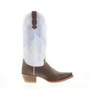 Outlaw Snip Toe 70202 Womens Brown Leather Slip On Western Boots 7