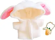 niannyyhouse Beige Rabbit Ear Coat Carrot Backpack 7.8in（20cm） Humanoid Doll Stuffed Animals Clothes (Beige)