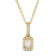 0.5 CT. T.W. Emerald-Cut Natural Diamond Frame Pendant in 14K Gold