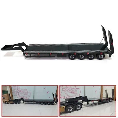 1/14 Scale Semi-trailer Metal 4 Axles Trailer for RC Tractor Truck Car Model