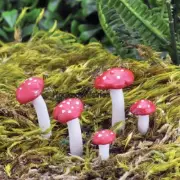 Miniature Mini Fly Agaric Mushroom Picks Set 5 GO 17436 Fairy Garden Terrarium