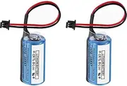 HOUYIBO 2PCS CR2/3 8.L 3V 1800mAh Lithium Battery with Black Plug with Long-Lasting Power Replacement Cell