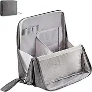 Makeup Bag, Standing Makeup Bag – Portable, Large Capacity, Vertical Large Opening Waterproof Multifunctional Make up Bags with Compartments,Toiletry Bag for Girls Women (Gray)