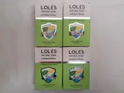 Lot of 4 Lole's Natural Antibacterial Soap Hand & Body Bar (Fresh) - Vitamin E